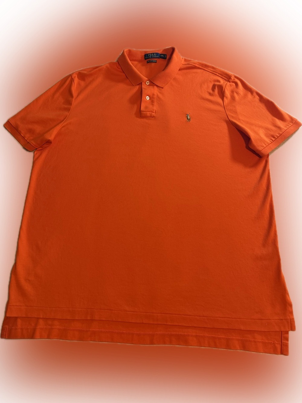POLO RALPH LAUREN ORANGE PIMA SOFT TOUCH POLO SHIRT MEN’s 2XL PONY